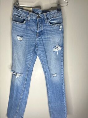 Hollister Light Blue RippeSlim Streght Jeans